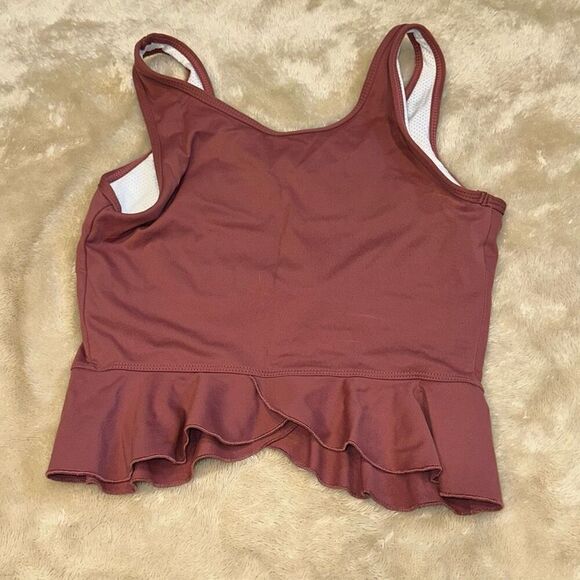 Mauve flutter bottom sports tank top | Sz M - Picture 3 of 4